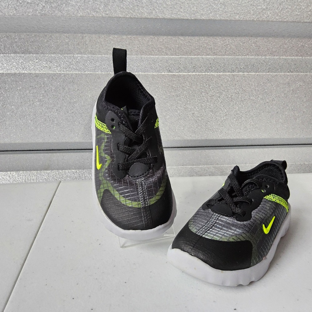 Nike Flex Advance Toddler Shoes Black Green Sneakers CD6905-004 Size 6C‎